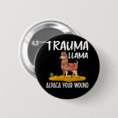 Funny Nurse Llama Joke Ronde Button 5,7 Cm (Voorkant /achterkant)
