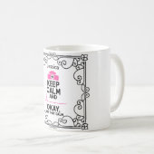 FUNNY Nurse Mug - Gardez Le Calme Pas FLATLINE (Devant droit)