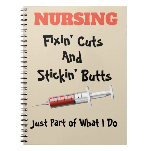 Funny Nurse Notebook Notitieboek (Voorkant)