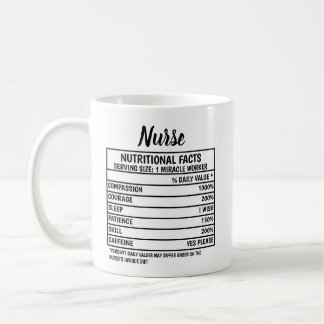 Funny Nurse Nutritional Value Gift Coffee Mok