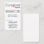 Funny Nurse Search Carte de visite aidante (Devant / Derrière)