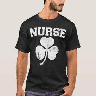 Funny Nurse Shamrock Retro St Patrick's Day Irish T-shirt