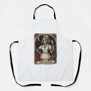 Funny Nurse Skeleton Tarot Kaart Halloween Nursing Schort