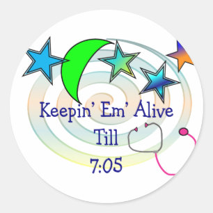 Funny Nurse T-Shirts en Gifts Ronde Sticker