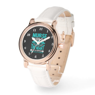 Funny Nurse word art Horloge