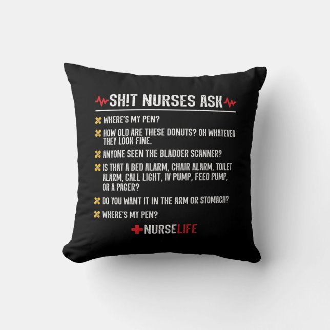 Funny Nursing Gift - Hospital Shift Nurse Kussen (Voorkant)