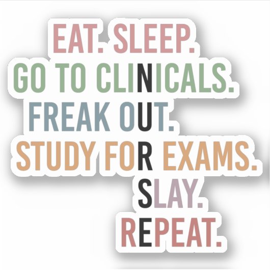 Funny Nursing School student Future Nurse Gifts Sticker (Voorkant)