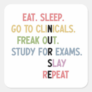 Funny Nursing School student Future Nurse Gifts Vierkante Sticker