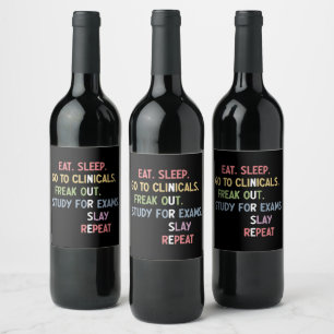 Funny Nursing School student Future Nurse Gifts Wijn Etiket