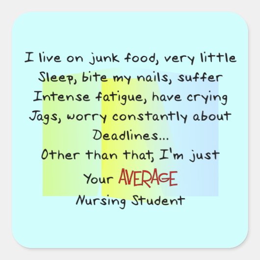 Funny Nursing Student Gifts Vierkante Sticker (Voorkant)