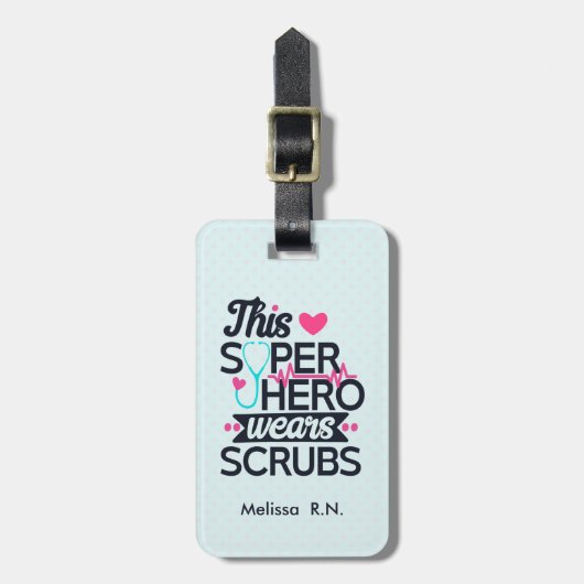 Funny Nursing Superheld Gezegde Typografie Bagagelabel (Voorkant verticaal)