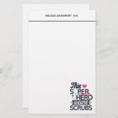 Funny Nursing Superheld Gezegde Typografie Briefpapier (Voorkant / Achterkant)