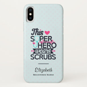 Funny Nursing Superheld Gezegde Typografie iPhone X Hoesje