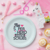 Funny Nursing Superheld Gezegde Typografie Papieren Bordje (Feest)