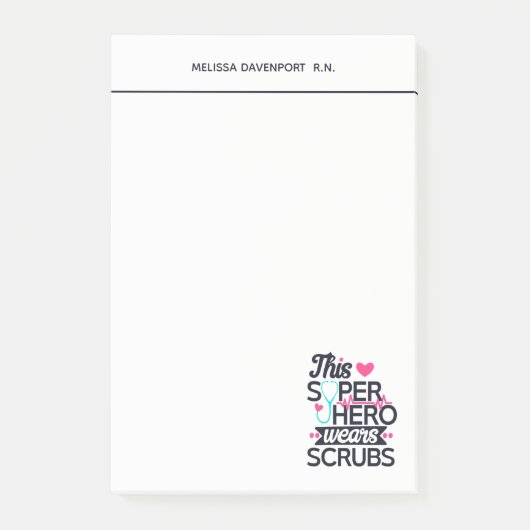 Funny Nursing Superheld Gezegde Typografie Post-it® Notes (Voorkant)