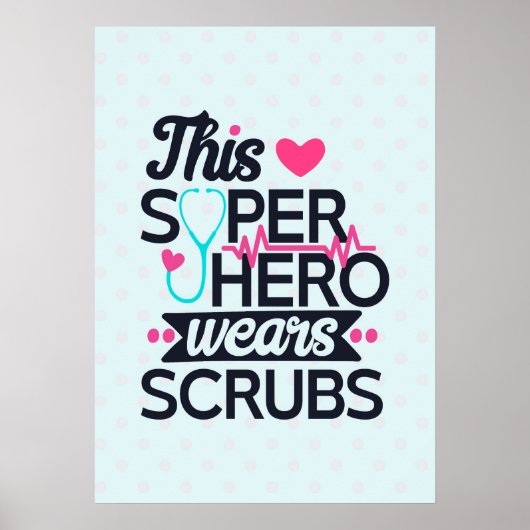Funny Nursing Superheld Gezegde Typografie Poster (Voorkant)