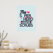Funny Nursing Superheld Gezegde Typografie Poster (Keuken)
