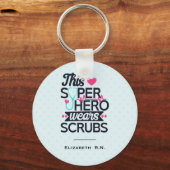 Funny Nursing Superheld Gezegde Typografie Sleutelhanger (Voorkant)