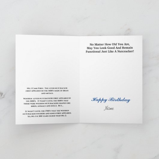 Funny Nutcracker Carte d'anniversaire (Intérieur)