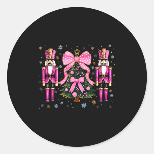 Funny Nutcracker Christmas Tree Christmas Xmas Wom Ronde Sticker (Voorkant)