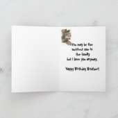 Funny, Nutty Brother Birthday Squirrel Card Kaart (Binnen)