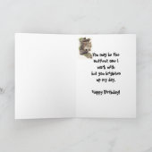 Funny, Nutty Co-arbeider Birthday Squirrel Card Kaart (Binnen)
