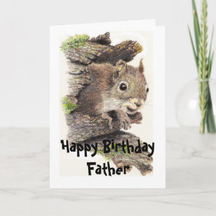 Funny, Nutty Father Birthday Squirrel Card Kaart