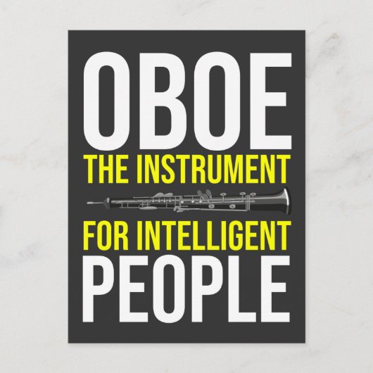 Funny Oboe Player Intelligent Musician Humor Briefkaart (Voorkant)