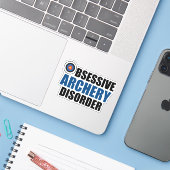 Funny Obsessief Archery Disorder Sticker (Laptop met iPhone)