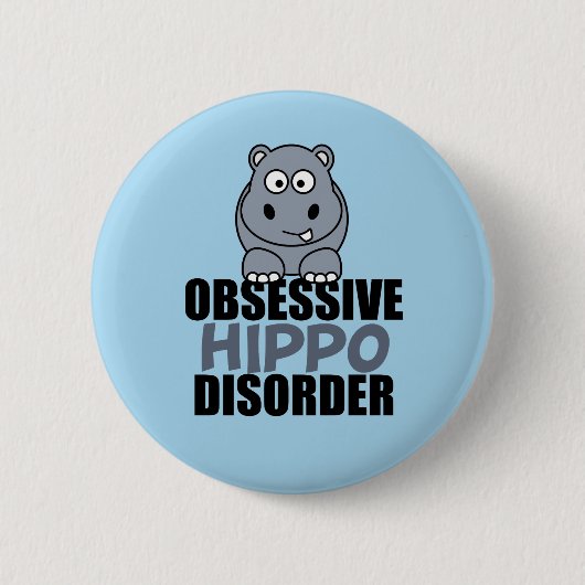 Funny Obsessief Hippo stoornis Ronde Button 5,7 Cm (Voorkant)