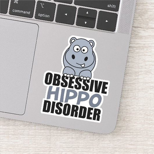 Funny Obsessief Hippo stoornis Sticker (Detail)