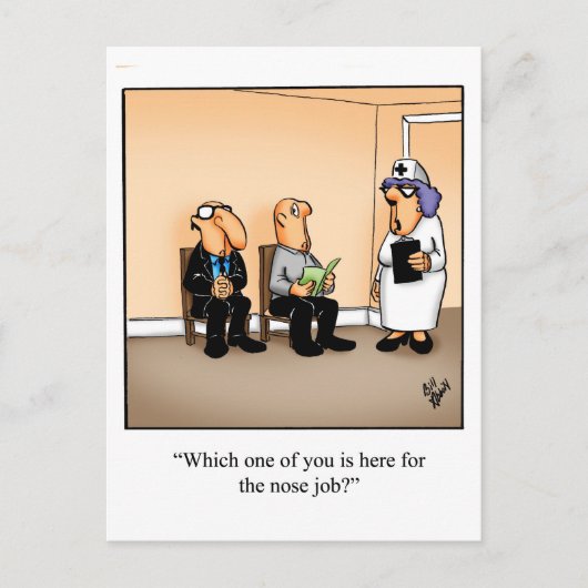 Funny Obtenir Bien Carte Postale "Travail Nez" (Devant)