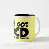 Funny OCD kip Tweekleurige Koffiemok (Voorkant rechts)