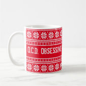 Funny OCD Obsessief-kerstziekte mok koffie (Links)