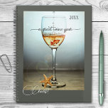 Funny Ocean Design Année du vin<br><div class="desc">Planificateur avec une scène d'imaginaire avec un verre de vin et de poisson rouge mignon ainsi qu'une étoile de mer. Combinant la magie de la mer avec le pur délice d'un bon verre de vin et d'un sourire.</div>