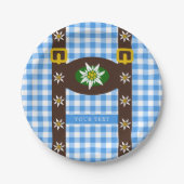 Funny Octoberfest Lederhosen Suspenders  Papieren Bordje (Voorkant)