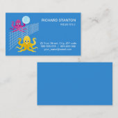 Funny octopies volleyball visitekaartje (Voorkant / Achterkant)