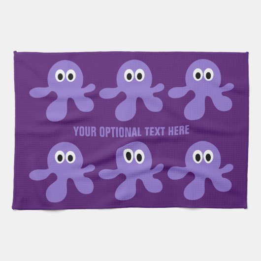 Funny Octopus aangepaste handdoeken (Horizontaal)