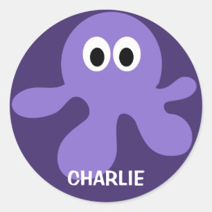 Funny Octopus aangepaste naam stickers