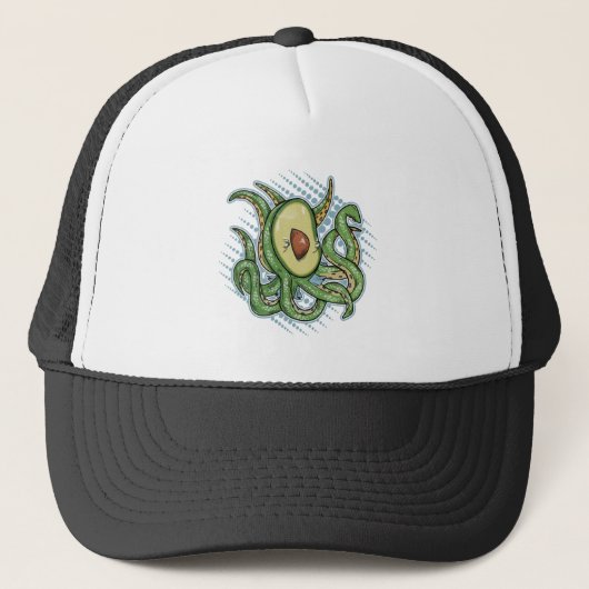 Funny Octopus Avocado Trucker Pet (Voorkant)
