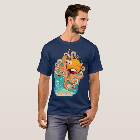 Funny Octopus Bubble Waters T-shirt (Voorkant volledig)