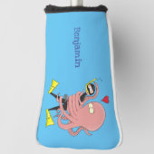 Funny octopus hugs diver cartoon humor golfheadcover (Draai 90)