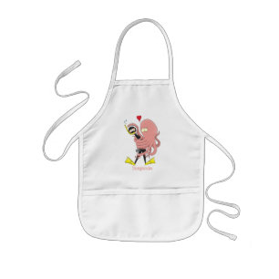 Funny octopus hugs diver cartoon humor kinder schort