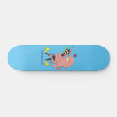 Funny octopus hugs diver cartoon humor skateboard (Horizontaal)