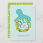 Funny Octopus Kerstmis Feestdagenkaart (Voorkant / Achterkant)