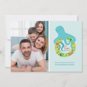 Funny Octopus Kerstmis Feestdagenkaart