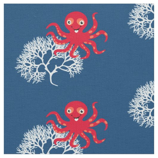 Funny octopus stof (Close Up)