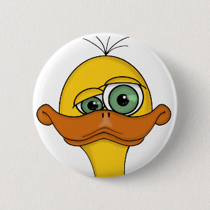 Funny Odd Duck Cartoon Ronde Button 5,7 Cm