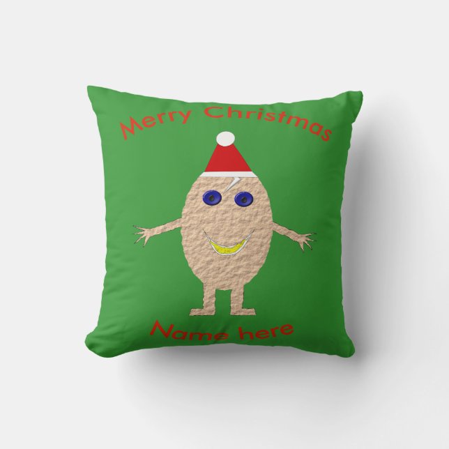 Funny Oeuf de Noël Coussin personnalisé (Recto)