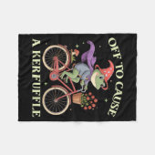 Funny Off To Cause A Kerfuffle Whimsical Wizard Fr Fleece Deken (Voorkant (Horizontaal))